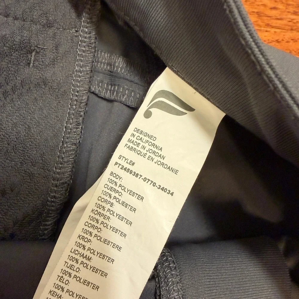 Fabletics The Only Pants Mens 34x32 Gray Golf Performance Commuter Chino Stretch